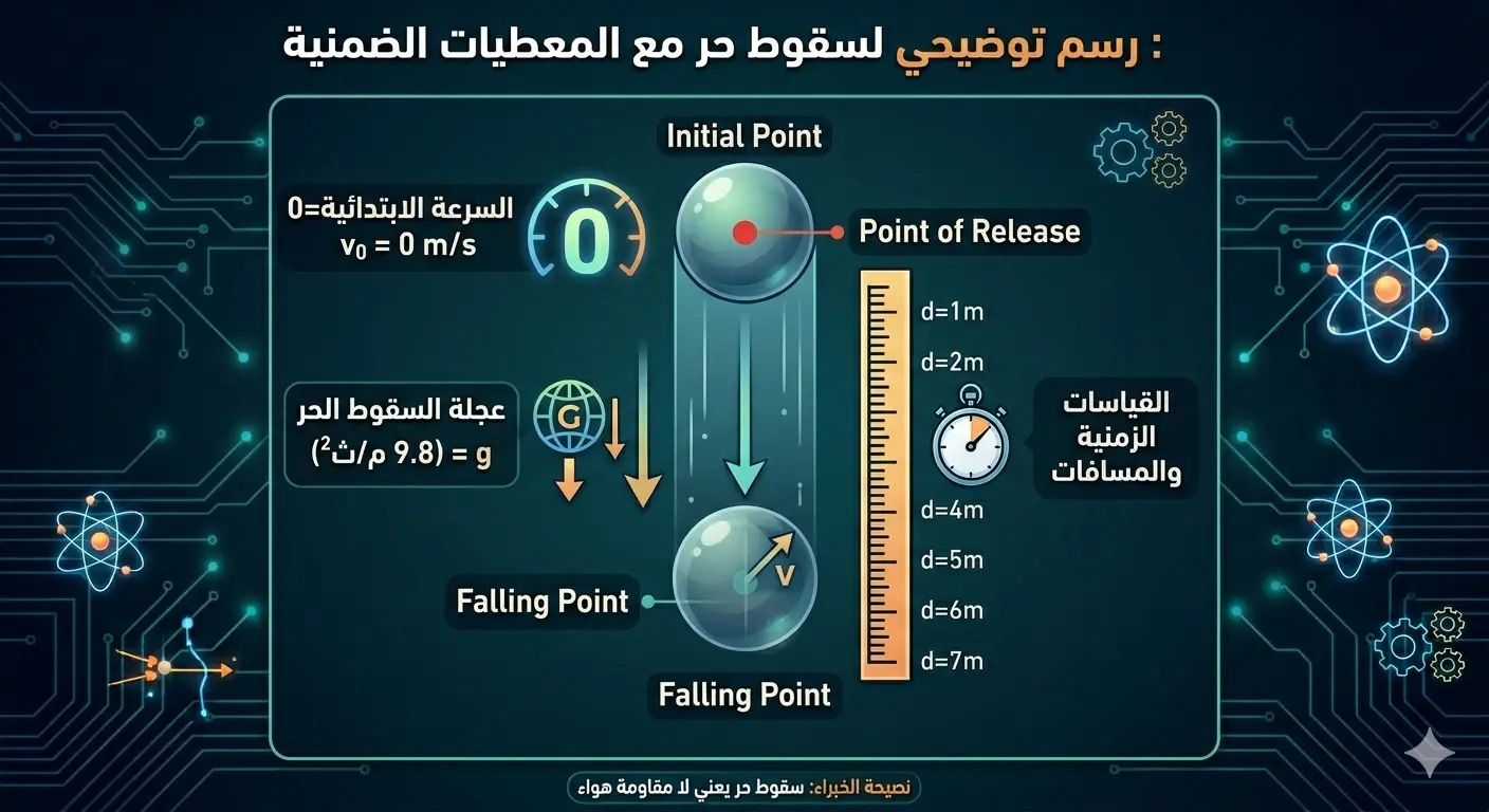 المعطيات الصريحة vs المعطيات الضمنية في السقوط الحر صورة توضح المعطيات الضمنة و المعطيات الصريحة في السقوط الحر
